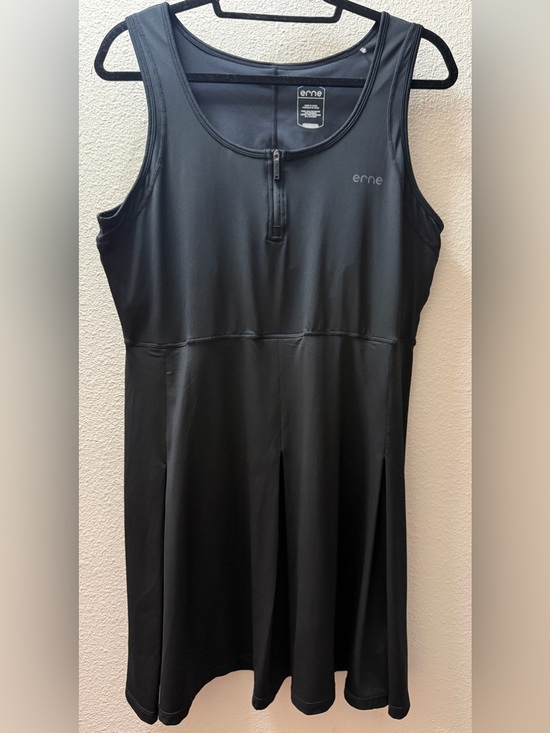 Erne Dresses & Skirts - Erne Women's Pickleball Dress XL Black Activewear Tennis Golf Pleated Zip Front